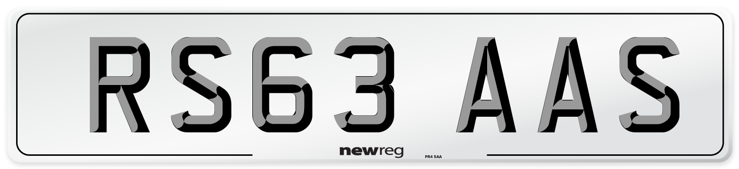 RS63 AAS Number Plate from New Reg